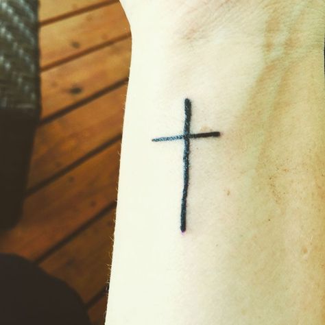 Small Cross Tattoo On Wrist, Fully Rely On God, Cross Tattoo On Wrist, Small Cross Tattoos, Rely On God, Small Cross Tattoo, Tattoo On Wrist, Jesus Tattoo, Cross Tattoo