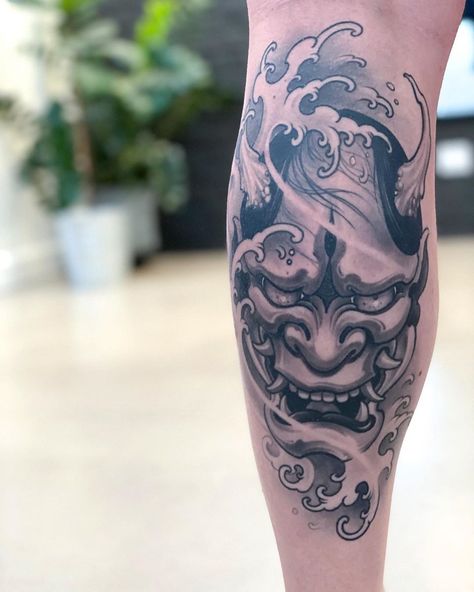 Full Leg Sleeve, Japanese Forearm Tattoo, Are Tattoos, Calf Tattoo Men, Japanese Leg Tattoo, Koi Tattoo Sleeve, Oni Mask Tattoo, Japanese Tattoos For Men, Hannya Mask Tattoo