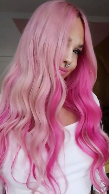 Arctic Fox Hair Color on Instagram: "Absolutely, positively SLAYED 👏💗 @salinesimon used Frosé and Virgin Pink to create this gorgeous peekaboo ✨ #affrosé #afvirginpink" Hot Pink And Pastel Pink Hair, Artic Fox Virgin Pink Hair, Arctic Fox Frosé, Pink Colorblock Hair, Pink Arctic Fox Hair, Different Shades Of Pink Hair, Valentines Day Hair Color, Two Toned Pink Hair, Pink Color Block Hair