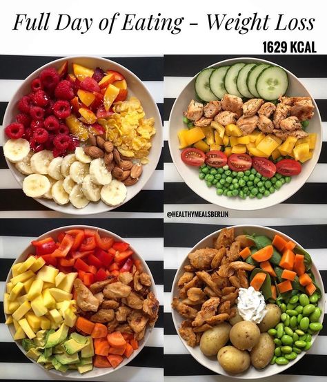 Full Day of Eating: 1629 Calories⠀ Protein: 121g Fat: 46g Carbs: 162g.⠀ Credit @healthymealsberlin ✨—————————————————————————⠀ Hey Foodies, ⠀ High volume food again today!⠀ Which is your favorite?? For me it’s definitely potatoes with edamame... Full Day Eating, Full Day Of Eating, Cardiac Diet, Day Of Eating, Diet Menu, Calorie Intake, High Protein Recipes, Low Calorie Recipes, Eating Habits