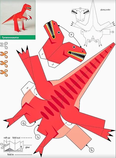 Paper Dinosaur, Folding Origami, Dinosaur Crafts, Paper Toy, Paper Animals, Dino Party, Dinosaur Birthday Party, 3d Paper Crafts, Paper Model