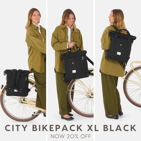 Are you looking for a bicycle bag that converst easily to a backpack? . One with durable, waterproof fabric that is still stylish? . That is comfortable to wear and still quick and secure to attach? . With lots of inside and outside pockets and a 15" padded laptop sleeve? . Look no further than our CITY Bikepack XL in Black now on sale for 20% off . #weathergoods #weathergoodssweden #cycleinstyle #designedforurbancycling #bikebag #pannierbag #pannier #radtashce #fahrradtasche #cykeltaske #cy... Pannier Bag, Bicycle Bag, Bike Bag, Work Bag, Waterproof Fabric, Laptop Sleeve, Laptop Sleeves, Cycling, Bicycle