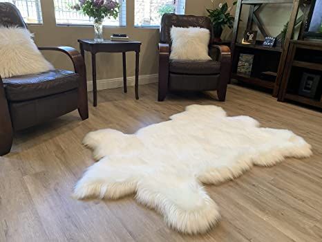 LAMBZY Faux Sheepskin Super Soft Hypoallergenic Silky Shag Bear Rug for Living Room, Kids Room, Sofa (6'x9', White) Kids Room Sofa, Faux Sheepskin Rug, Fur Carpet, Bear Rug, Animal Rug, Faux Fur Rug, Comfy Socks, Room Kids, Sheepskin Rug