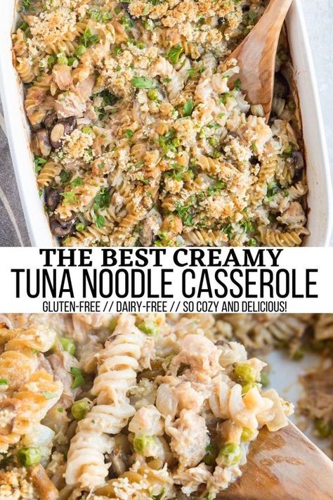 Tuna Noodle Casserole Healthy, Creamy Tuna Pasta Bake, Tuna Noodle Casserole Recipe, Leftover Turkey Casserole, Tuna Pasta Bake, Hot Tuna, Noodle Casserole Recipes, Healthy Tuna, Turkey Casserole