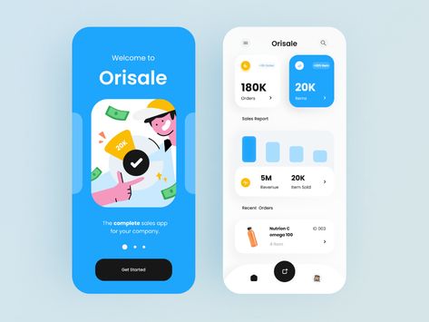 Orisale - Sales order mobile app by voxy St on Dribbble Sales App, Web Design Ux Ui, Ui Ux App, Directory Design, Flat Design Icons, App Design Inspiration, Web Project, App Ui Design, Design Jobs