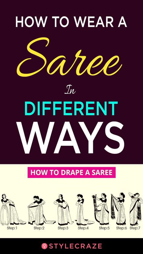 How To Wear A Saree In Different Ways - Step By Step Tutorial #fashion #saree How To Wear Saree, How To Wear A Sari, Red Sweater Outfit, Draping Styles, White Sweater Outfit, Class Poster, Saree Draping Styles, Saree Draping, Ethnic Wear For Women