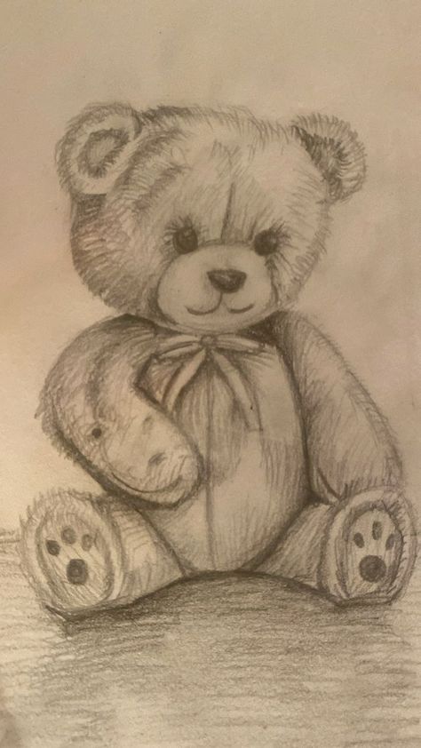 Drawing Of A Teddy Bear, Teddy Bear Drawing Pencil, Teddy Sketch, Teddy Drawing, Teddy Bear Sketch, Teddy Bear Drawing, 2b Pencil, Reference Board, Art 2024