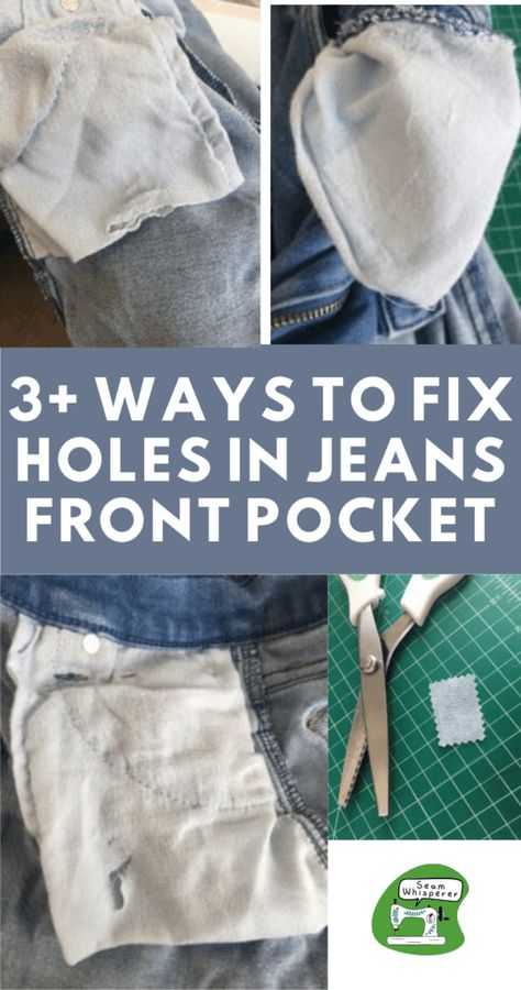 How To Fix Jean Pocket Holes, Repair Jeans Pocket, Fix Holes In Jeans, Repairing Clothes, Mending Jeans, Holes In Jeans, Sewing Repairs, Sew Denim, How To Patch Jeans