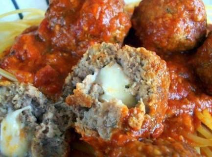 Mozzarella Stuffed Meatballs Recipe Stuffed Meatballs, Mozzarella Stuffed Meatballs, Mild Italian Sausage, Meatball Recipes, Beef Dishes, Meat Dishes, Marinara, Appetizer Snacks, I Love Food