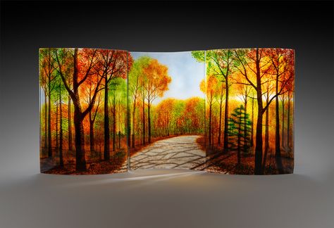 Fused Glass Sunset, Glass Frit Painting, Frit Painting, Glass Landscape, Melting Glass, Fused Glass Panel, Fused Glass Wall Art, Glass Fusion Ideas, Fused Glass Artwork