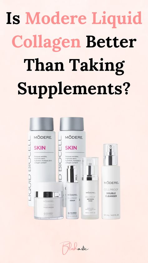 In this article, we’ll answer these questions and dive headfirst into Modere’s Liquid Collagens. I’ve heard they’re a little pricey, so researching their effectiveness before spending your money is essential. We’ll also look at some Modere Liquid Collagen reviews to see if it’s worth your money. Liquid Collagen Products, Modere Collagen, Collagen Products, Skincare Ritual, Liquid Collagen, Reduce Wrinkles, Hydrate Skin, Improve Skin, Healthy Skin