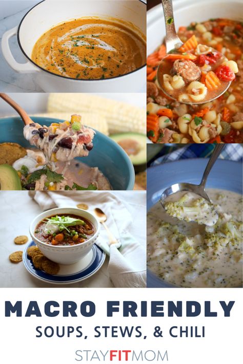 Chicken Broccoli Soup, Tortilla Soup Easy, Stew Recipes Crockpot, Holiday Soups, Stay Fit Mom, Bowl Of Chili, Macro Meal Plan, Dorm Food, Macros Diet