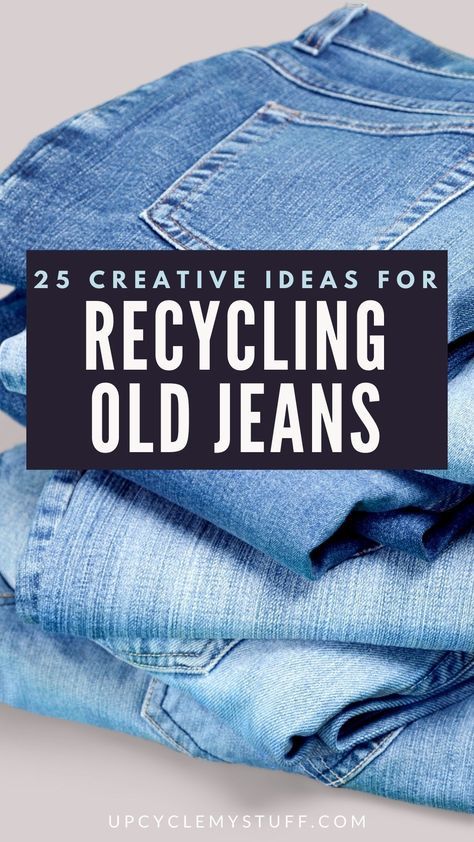 Projects With Denim, Repurposed Denim Projects, What To Make Out Of Old Jeans, Denim Projects Upcycling Recycle Jeans, Repurpose Jeans Ideas, Things To Make With Old Jeans, Recycling Old Jeans, Blue Jean Crafts, Recycled Jeans Projects