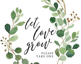 Plant Giveaway, Wedding Shower Outfit, Couple Illustration Wedding, Wedding Shower Signs, Wedding Favours Sign, Let Love Grow, Illustration Wedding, Garden Bridal Showers, Couple Wedding Shower