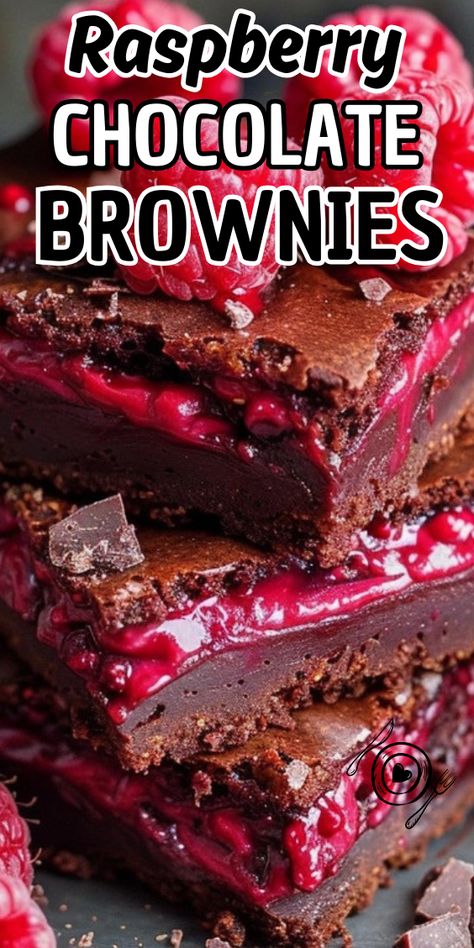 Raspberry Chocolate Brownies Dark Chocolate Raspberry Brownies, Raspberry Brownies Recipe, Raspberry Swirl Brownies, Chocolate And Raspberry Desserts, Dark Chocolate Raspberry Cake, Raspberry Chocolate Desserts, Raspberry Dessert Recipes, Brownies With Raspberries, Chocolate Raspberry Dessert