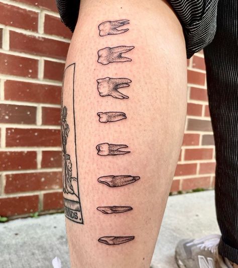 Teeth Tattoo, Tattoo Vision Board, Brooklyn Tattoo, Goth Tattoos, Anatomy Tattoo, Rad Tattoos, Tooth Tattoo, Do It Do It, Wisdom Tooth