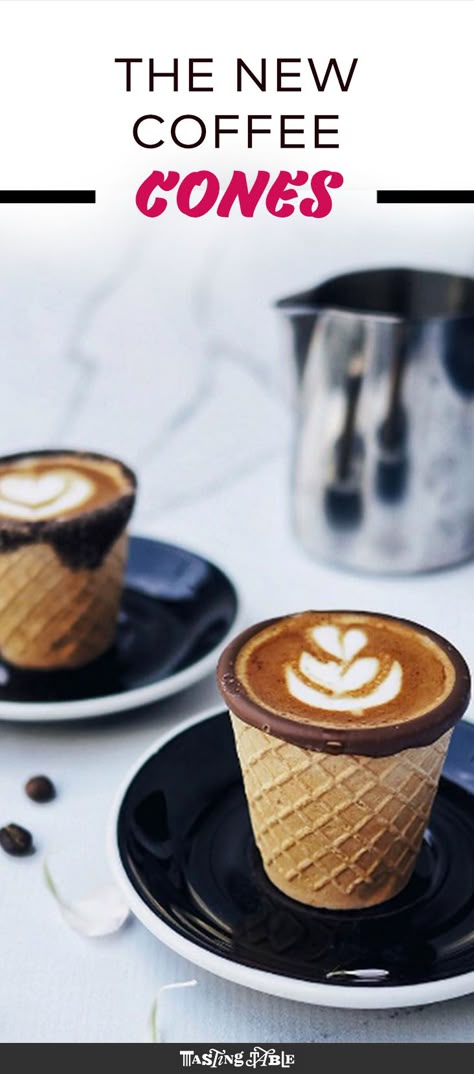 Coffee In A Cone, Chocolate Waffles, Slow Cooker Desserts, Coffee Serving, Tasting Table, Food Trucks, Coffee Cafe, Latte Art, Coffee Love