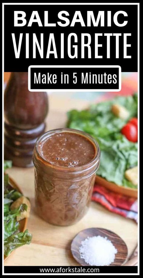 This creamy homemade balsamic vinaigrette recipe is a little sweet, a little tangy, and incredibly tasty. The best thing is it can be whipped up in 5 minutes with very little effort! You literally throw it in a blender or food processor.. #BalsamicVinaigrette Balsamic Vinegarette, Homemade Balsamic Dressing, Newest Recipes, Balsamic Dressing Recipe, Balsamic Vinaigrette Recipe, Homemade Balsamic Vinaigrette, Sauces Recipes, Kitchen Staples, Vinaigrette Recipe