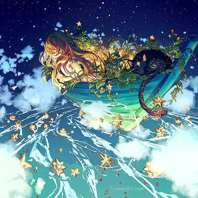 ArtStation - (Yuumei) Wenqing Yan Fisheye Placebo, Yuumei Art, Life Illustration, Photo Couple, Artist Websites, Magical Creatures, In The Mood, Psd Files, Scenery Wallpaper