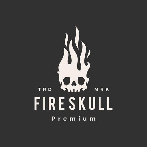 Flame Logo Design Inspiration, Logo Designs Illustrator, Skull Vector Logo, Fire Logo Design Ideas, Dark Logo Design, Hipster Graphic Design, Fire Graphic Design, Fire Logo Design, Flame Logo Design