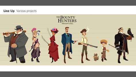 Portfolio 2022 on Behance Character Art Portfolio, Concept Art Portfolio Layout, Character Lineup Concept Art, Character Design Lineup, Turn Around Character Design, Artificer Character Design, Visdev Portfolio, Character Portfolio, Concept Artist Portfolio