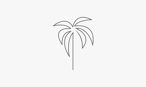 Tree Line Tattoo, Palm Tree Icon, Palm Tree Background, 42 Tattoo, Palm Tree Drawing, Palm Lines, Small Palm Trees, Palm Tree Vector, Tree Logo Design