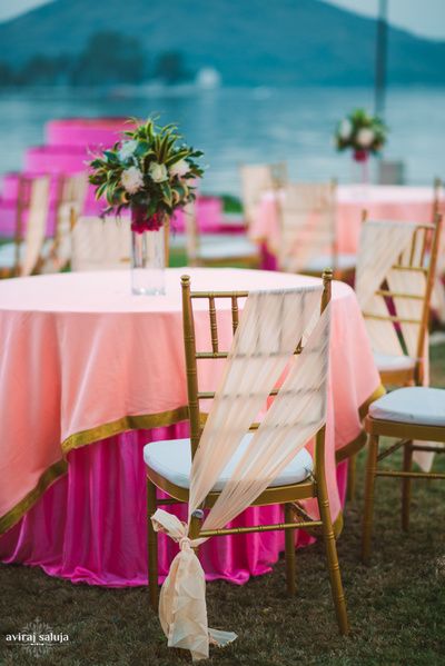 Aviraj Saluja Wedding Photography Beach Lights, Bow Chair, Pink Overlay, Cross Bow, Haldi Decor, Mehendi Decor, Engagement Decor, Desi Wedding Decor, Mehndi Decor