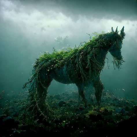 Midjourney AI | sea green kelpie horse, water weeds in its mane, black eyes, sharp teeth, standing in a cold gray river, surrounded by Scottish highlands, the ocean in the distance, photorealistic, unreal engine 5, 4k Kelpie Aesthetic, Myth Animals, Kelpie Tattoo, Scottish Mythical Creatures, Sea Folklore, Kelpie Scotland, Kelpie Concept Art, Irish Mythical Creatures, Scottish Folklore Celtic Mythology