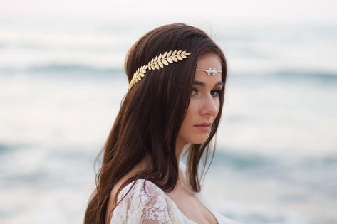 Greek Priestess, Greek Goddess Hairstyles, Prom Headpiece, Boho Bridal Headband, Laurel Wreath Crown, Goddess Headband, Roman Hair, Boho Bridal Headpiece, Wreath Crown