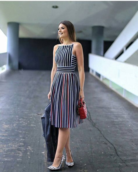 Vertical striped dress