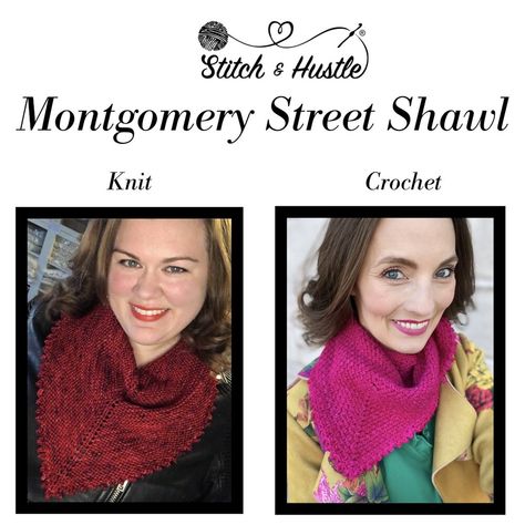 Montgomery Street Shawl Free Knitting Patteern — Stitch & Hustle Knitting Projects Free, Cable Cast On, Shawl Knitting Patterns, What To Make, Garter Stitch, Loom Knitting, Crochet Shawl, Colorful Heart, Knitting Inspiration