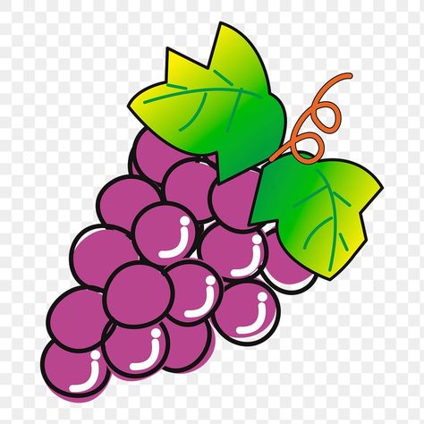 Grape Cartoon, Grapes Clipart, Grape Drawing, Png Fruit, Sticker Transparent Background, Fruit Grapes, Fruit Cartoon, Sticker Transparent, Public Domain Images