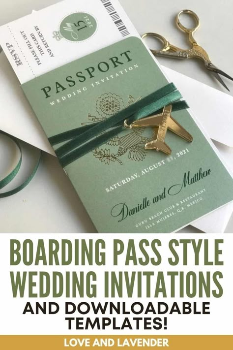 Wedding Invitation Travel Theme, Useful Wedding Invitations, Travel Invitation Ideas, Diy Destination Wedding Invitations, Passport Wedding Invitations Template, Passport Invitations Wedding, Cool Wedding Invitations, Cute Wedding Invitations, Travel Wedding Theme