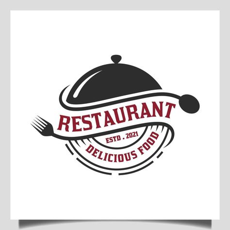 vintage retro restaurant classic food with fork , spoon and dish design concept emblem logo template Babymoon Photos, Chef Logo, Restaurant Logo, Model House Plan, Retro Logos, Retro Ideas, Logo Restaurant, Logo Food, Classic Food