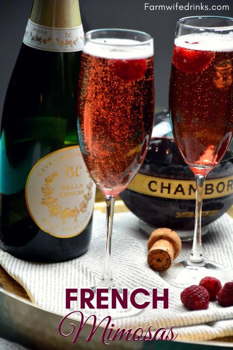 Chambord Chambord And Prosecco, Lemonade Mimosa, Chambord Drinks, Christmas Martinis, Chambord Recipes, Chambord Cocktails, Bubbly Brunch, Champagne Recipes Cocktails, Specialty Cocktails