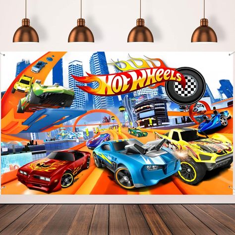 Hotwheels Birthday Party Decoration Boys, Hot Wheels Backdrop, Hot Wheels Monster Truck Birthday Party, Hot Wheels Background, Hot Wheels Birthday Banner, Hot Wheels Birthday Party Ideas, Hot Wheels And Monster Truck Party, Hot Weals Birthday, Hot Wheels Themed Birthday Party