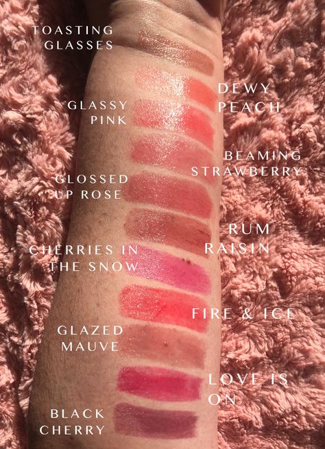 Revlon Lipstick Swatches, Revlon Super Lustrous Glass Shine, Cherries In The Snow, Future Makeup, Revlon Lip, Revlon Lipstick, Revlon Super Lustrous Lipstick, Rum Raisin, Natural Glowy Makeup