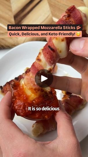 Bacon Wrapped Mozzarella Sticks, Bacon Wrapped Mozzarella, Frozen Mozzarella Sticks, Cheese Stick, Easy To Make Snacks, Easy Bacon, Mozzarella Sticks, Quick Snack, Cheese Sticks