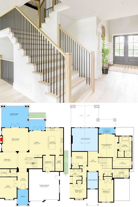 Small House Layout Floor Plans With Stairs In Foyer, 2 Stairs House Plan, Entryway Floor Plan, Floor Tiles Design Living Room, Foyer Floor Plan, 2 Story Staircase, First Floor House Design, Foyer Layout, 3 Story Staircase