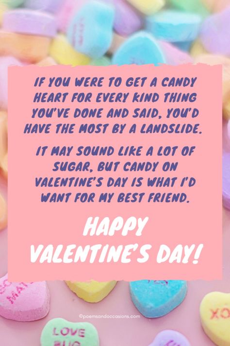 Love is ever present in our friendships, and we should celebrate this love both on Valentine’s Day and on every other day of the year. Here is our list of happy valentine’s day best friend messages you can send this Valentine's Day! Valentines Ideas For Her, Happy Valentine's Day Friend, Notes For Friends, Printable Friends, Message For Best Friend, Valentines Day Poems, Happy Valentines Day Wishes, Valentine Notes, Valentine Messages