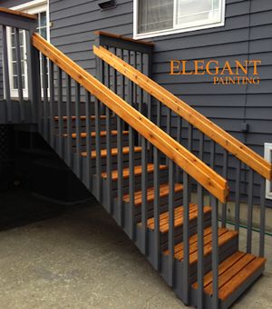 Dark Grey Houses, Grey Deck, Deck Renovation, Deck Railing Ideas, Deck Remodel, Deck Railing Design, Deck Makeover, Deck Colors, Railing Ideas