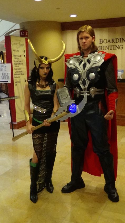 Lady Loki & Thor Cosplay from Anime USA 2013 in Washington D.C. Photo by damek0masca. All Marvel Characters, Thor And Loki, Loki Costume, Thor Cosplay, Couple Cosplay, Loki Cosplay, Marvel Couples, Marvel Costumes, Couple Costume