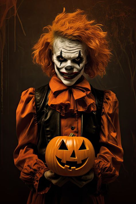 Halloween artwork Halloween Costumes Men, Scary Clown Face, Scary Circus, Women Halloween Costumes, Spooky Halloween Pictures, Helloween Wallpaper, Happy Halloween Pictures, Scary Clown Makeup, Halloween Circus