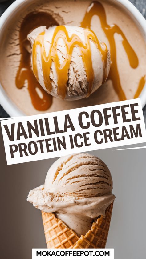 Who needs a fancy coffee shop when you can whip up a delightful vanilla coffee protein ice cream at home? This creamy treat combines the rich aroma of coffee with a hint of vanilla, creating an indulgent dessert. Say goodbye to boring snacks and hello to a flavor explosion in every scoop. Perfect for those... Ninja Creami Protein Coffee Ice Cream Recipe, Fancy Coffee Shop, Ninja Creamy, Coffee Ice Cream Recipe, Coffee Smoothie Recipes, Protein Ice Cream Recipe, Protein Ice Cream Recipes, Espresso Recipes, Cold Coffee Recipes