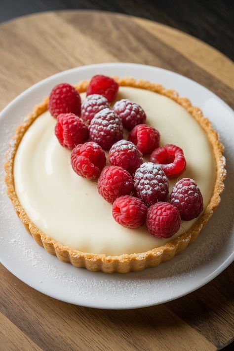 Wow your guests with a dessert that looks as good as it tastes! This tart is not only delicious but also beautifully presented, making it the perfect centerpiece for any special occasion or dinner party. Raspberry Cream Tart, Pate Sucree Tart, Easy Tarts Desserts, Dessert Tart Recipes, Tart Recipes Dessert, Tarts Recipe Dessert, Tarte Recipes, Mario Food, Fruit Tart Glaze