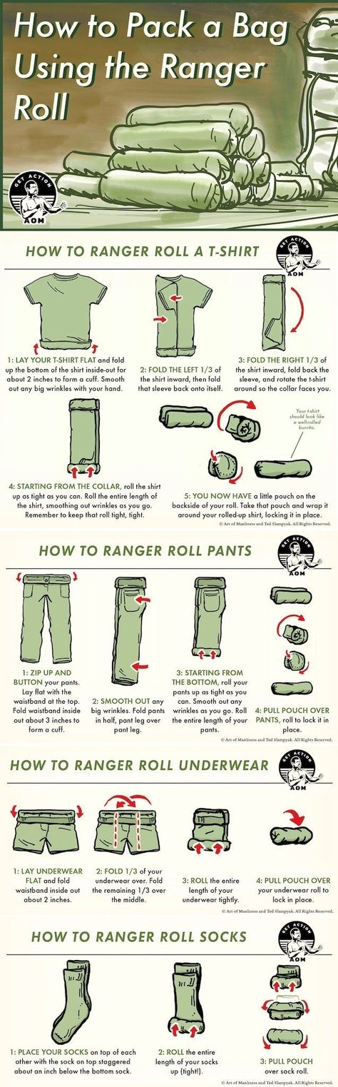 Ranger Roll, Packing Hacks Clothes, Survival Skills Life Hacks, Seni Dan Kraf, Clothes Organization Diy, Survival Life Hacks, Survival Techniques, Survival Life, Diy Clothes Life Hacks