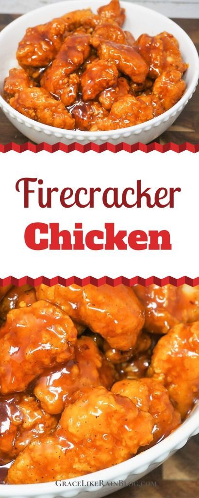 Firecracker Chicken is a sweet and spicy Chinese-inspired dish that cooks in under 30 minutes. By using oven-baked crispy Tyson Any’tizers Popcorn Chicken, you can have this delicious dinner on the table in under 30 minutes. Get ready to set your tastebuds on fire with this thick and spicy sauce. | Chinese Recipes | Tyson Chicken | Spicy Chicken | Chinese takeout recipes | Easy Chicken Dinner | #Chinese #Tyson #Chicken #firecracker Tyson Popcorn Chicken Recipes, Chinese Takeout Recipes, Dinner Chinese, Baked Popcorn Chicken, Takeout Recipes, Easy Sesame Chicken, Tyson Chicken, Firecracker Chicken, Cracker Chicken