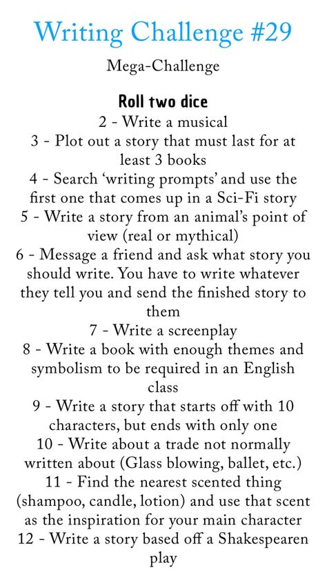 Writing Challenge Roll The Dice, Writing Challenges, Fiction Writing Prompts, Writing Projects, Story Writing Prompts, Writing Dialogue Prompts, Creative Writing Tips, Script Writing, Writing Therapy