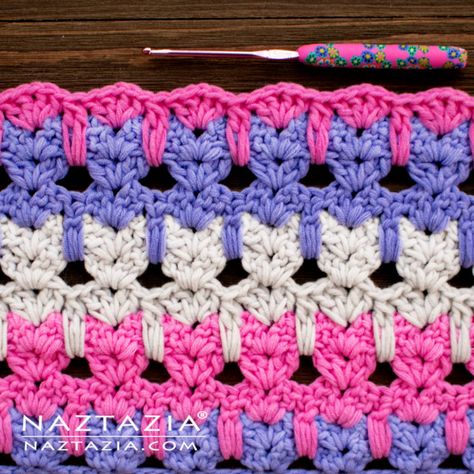 How to Crochet Cat Stitch - Naztazia ® Crochet Cat Stitch, Cat Stitch, Cat Crochet, Confection Au Crochet, Crochet Cat Pattern, Haken Baby, Crochet Simple, Crochet Stitches Tutorial, Crochet Instructions