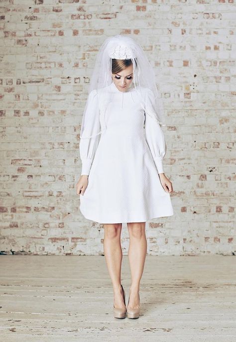 1960s Vintage Mod white mini wedding dress & veil UK6/8 | belleinwonderland | ASOS Marketplace Wedding Dresses 60s Style, Vintage Wedding Dress 60s, 60s Wedding Dress, 1960s Wedding Dresses, Wedding Dresses 60s, 60s Wedding, Wedding Dress Short, 1960s Wedding, Wedding Veils Short